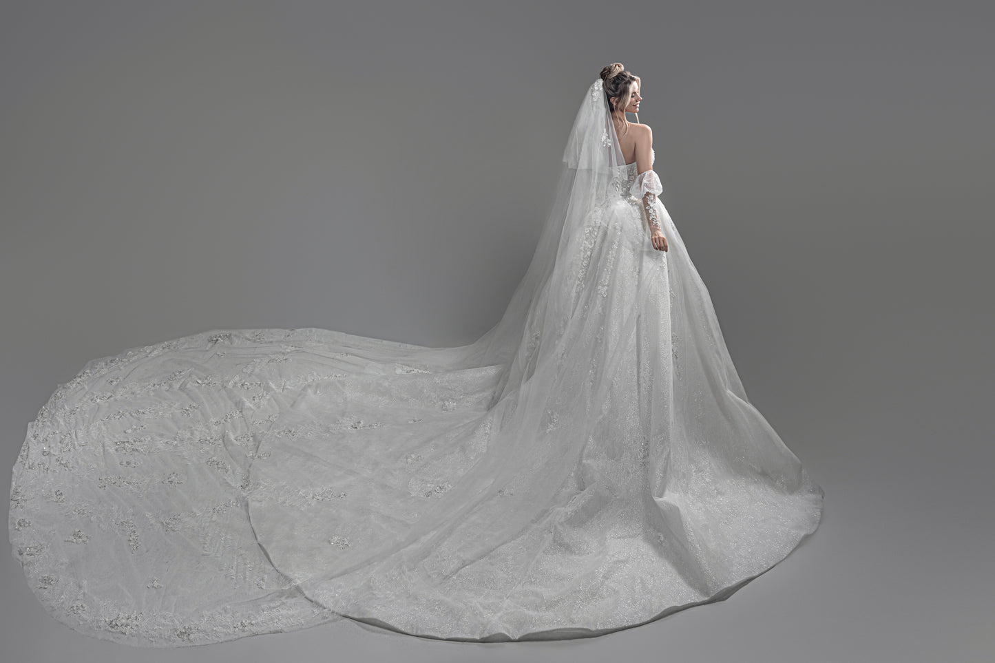 wedding veil - bridal veil - long veil - cathedral veil - 2 layer veil - beaded bridal veil - bride accessory - designer veil - luxury wedding veil