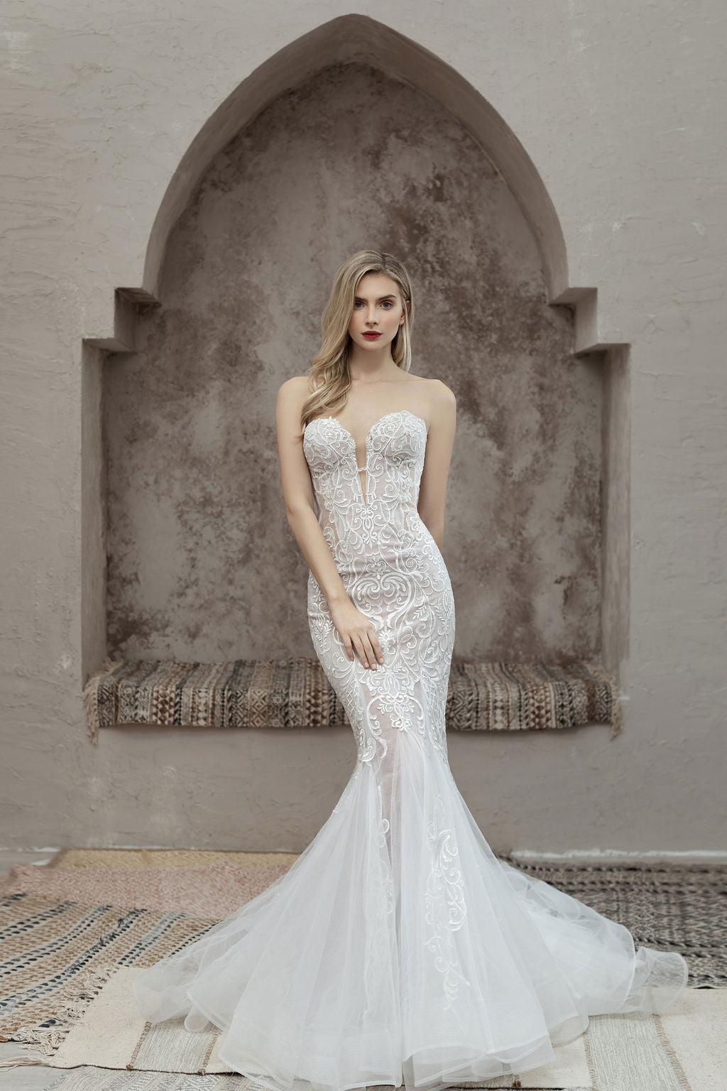 mermaid wedding dress - fitted wedding dress - lace wedding dress - sexy wedding dress